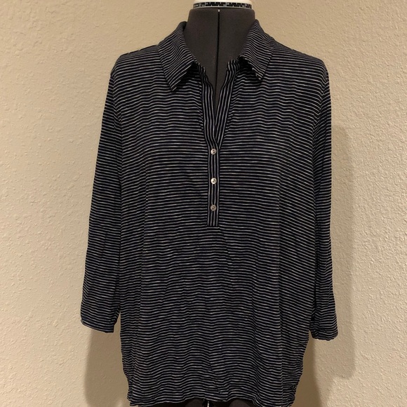 J. Jill Tops - Women’s Striped Black and White Top